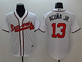 Braves 13 Ronald Acuna Jr. White Cool Base Baseball Jerseys,baseball caps,new era cap wholesale,wholesale hats